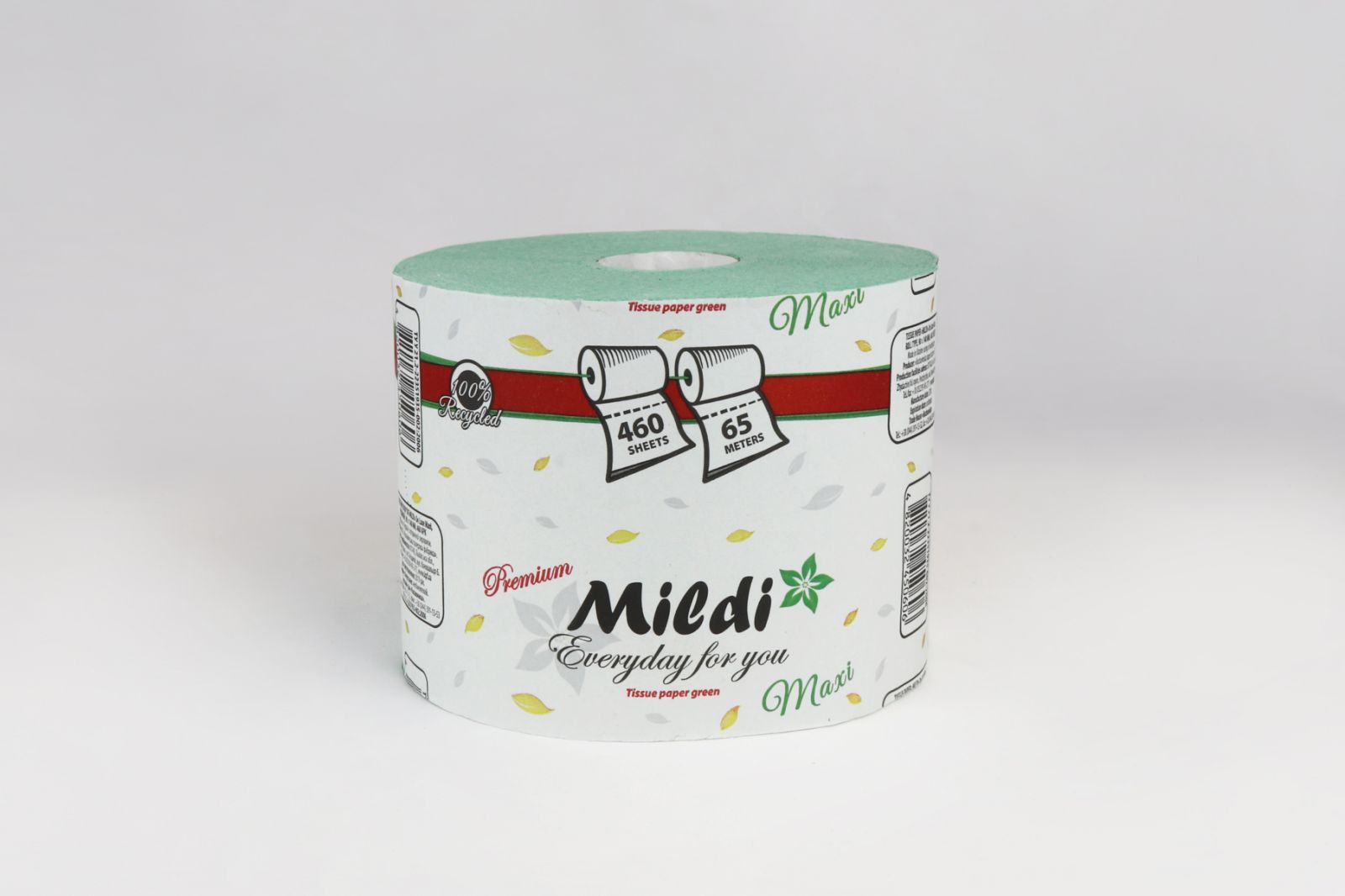 Папір туалетний Mildi Premium Maxi 65м 460 відривів зелений